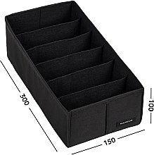 Storage Organiser with 6 Compartments 'Home', black 30x15x10 cm - MAKEUP Drawer Underwear Organizer Black — photo N11