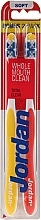 Toothbrush Soft "Total Clean", red+yellow - Jordan Total Clean Soft — photo N3