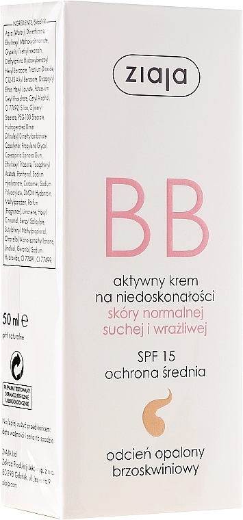 Face BB Cream - Ziaja BB-Cream Opalony Brzoskwiniowy — photo N2