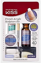 Acrylic False Nails Set - KISS Acrylic French Manicure Fake Nails Sculpture Kit — photo N2