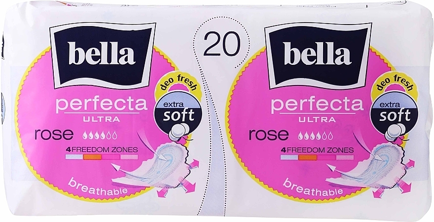 Sanitary Pads Perfecta Rose Deo Fresh Soft Ultra, 10+10 pcs - Bella — photo N1