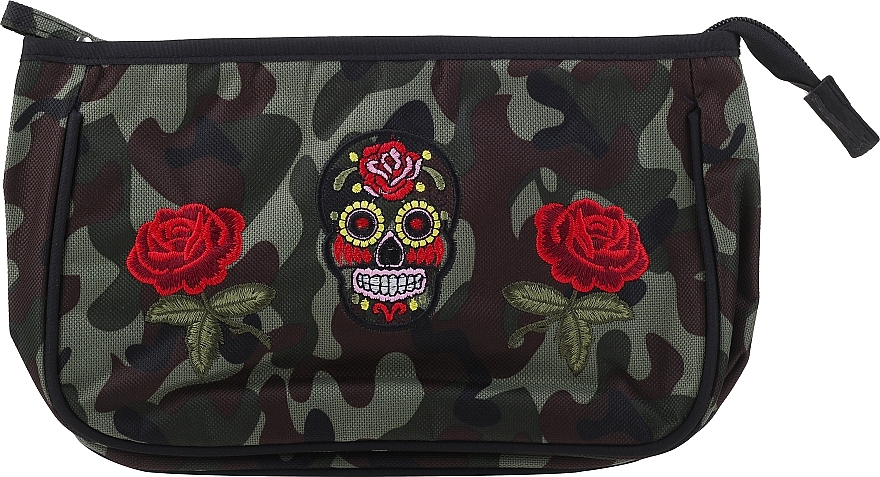Makeup Bag "Camouflage", 95894, rose & skull - Top Choice — photo N1
