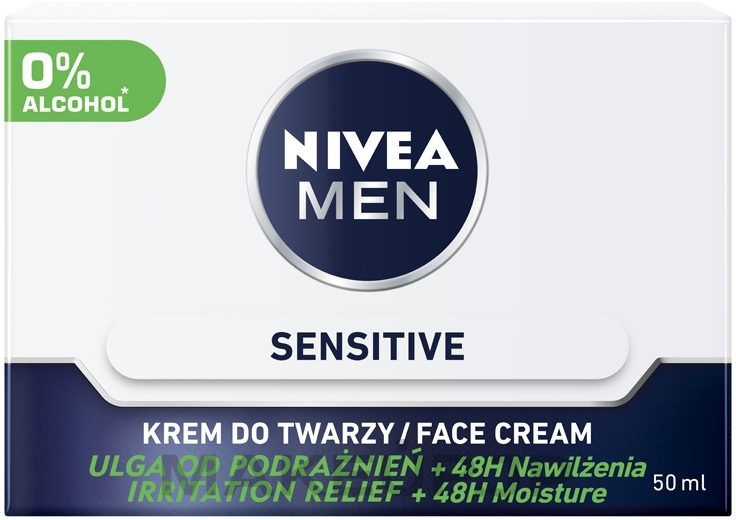 Men Intensive Moisturizing Cream for Sensitive Skin - Nivea Intensively Moisturizing Cream Men Sensitive Skin — photo 50 ml