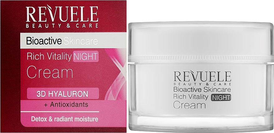 Rich Night Cream - Revuele Bioactive Skincare 3D Hyaluron Rich Vitality Night Cream — photo N2