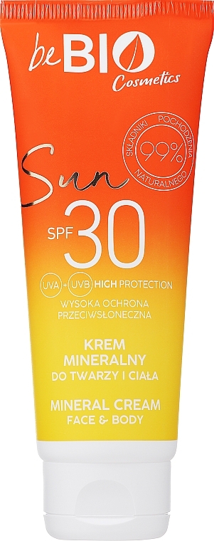 Face and Body Sunscreen - BeBio Sun Cream With a Mineral Filter For Body and Face SPF 30 — photo N2