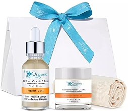 Fragrances, Perfumes, Cosmetics Face Care Set - The Organic Pharmacy Brighten & Glow Kit (ser/30ml + mask/60ml + towel)