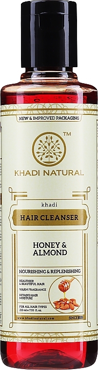 Natural Herbal Shampoo "Honey & Almond" - Khadi Natural Ayurvedic Honey & Almond Hair Cleanser — photo N4