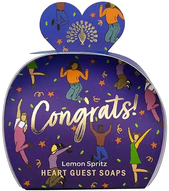 Set - The English Soap Company Occasions Collection Congrats Heart Guest Soaps (soap/3x20g) — photo N1