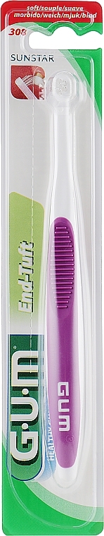 End-Tuft Toothbrush, soft, purple - G.U.M Soft Toothbrush — photo N1