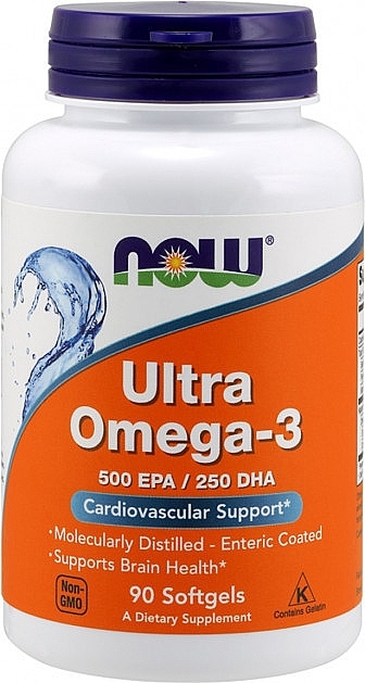 Gelatin Capsules "Ultra Omega-3" - Now Foods Ultra Omega-3 3500 EPA/250 DHA — photo N1