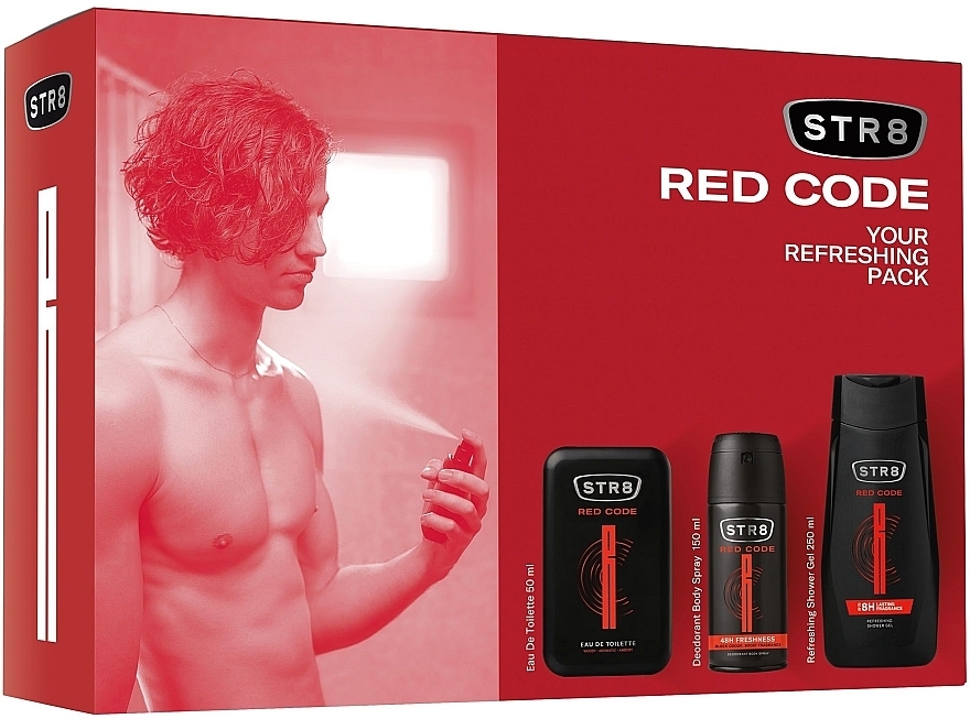 STR8 Red Code - Set (edt/50ml + deo/150ml + sh/gel/250ml) — photo N1