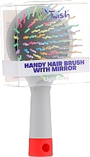 Hair Brush with Mirror, grey - Twish Handy Hair Brush with Mirror Light Grey — photo N9