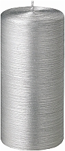 Cylinder Candle, diameter 7 cm, height 15 cm - Bougies La Francaise Cylindre Candle Argent — photo N3