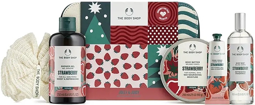 Set, 6 products - The Body Shop Jolly & Juicy Strawberry Big Gift — photo N1