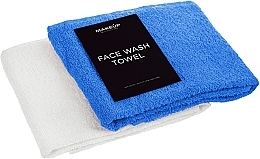 Face Towel Set 'Twins', white and blue - MAKEUP Face Towel Set Blue + White — photo N2