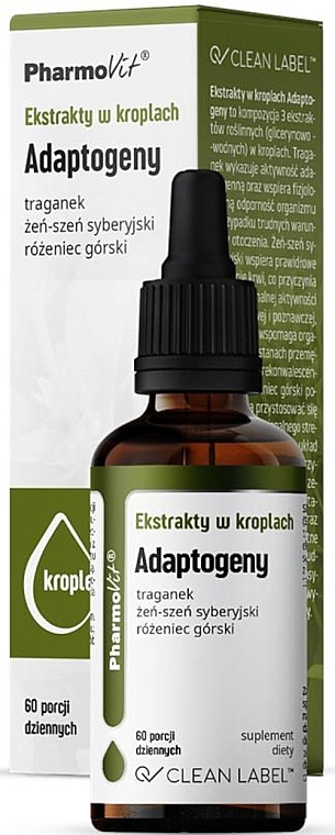 Adaptogen Extract in Drops - Pharmovit Clean Label — photo N1