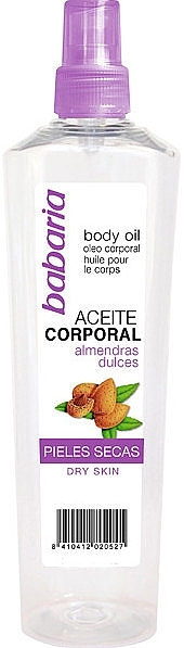 Body Oil for Dry Skin - Babaria Sweet Almond Body Oil Spray — photo N2