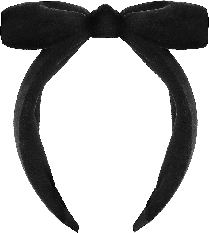 Fabric Hair Band FA-5698, black with bow 2 - Donegal — photo N2