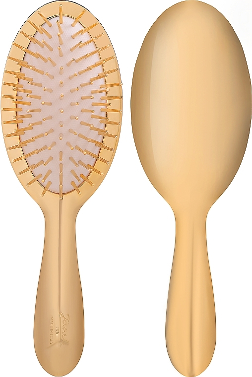 Massage Hair Brush AUSP22G, golden and white - Janeke Gold Hairbrush — photo N1