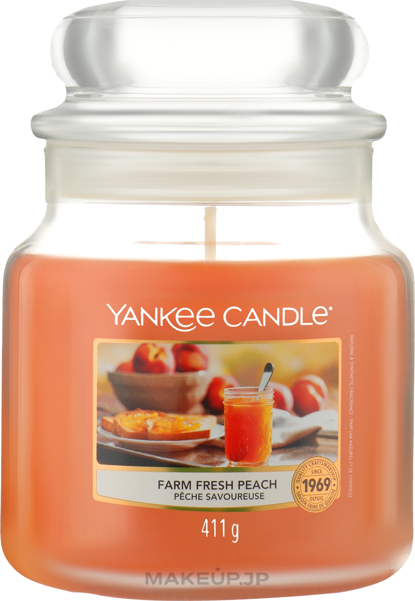Scented Candle in Jar - Yankee Candle Farm Fresh Peach — photo 411 g
