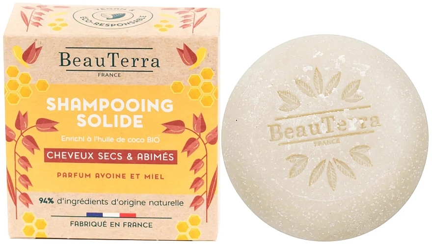 Oat & Honey Solid Shampoo - BeauTerra Solid Shampoo For Dry Hair — photo N6