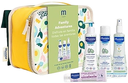 Set, 5 products - Mustela Family Adventures Pastel Suitcase — photo N1