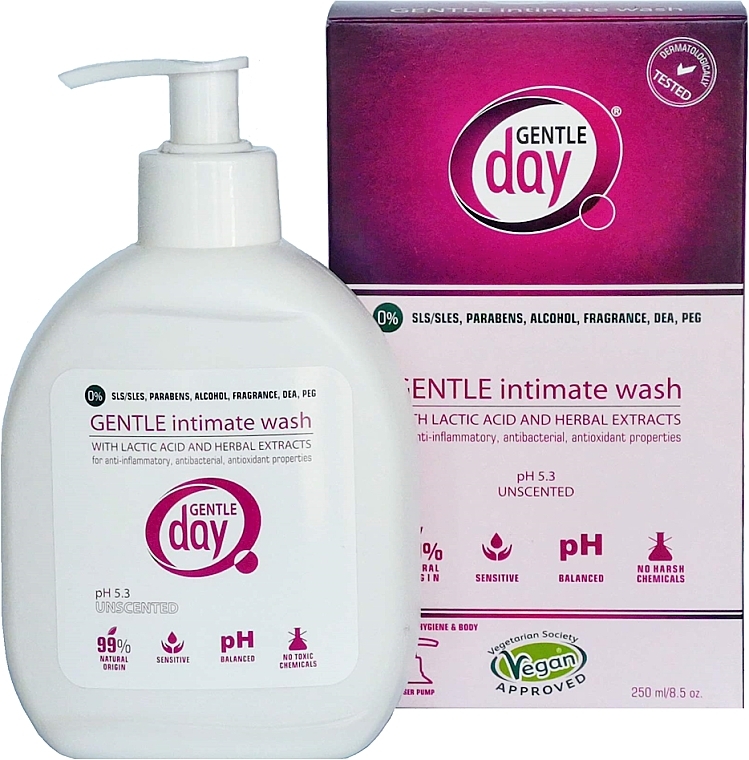 Intimate Cleanser with Lactic Acid and Herbal Extracts - Gentle Day — photo N1