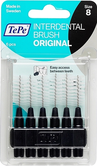 Interdental Brush Set 'Original',1.5 mm, black - TePe Interdental Brush Original Size 8 — photo N1