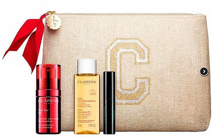 Set - Clarins Total Eye Routine 2023 (eye/15ml + cl/oil/50ml + masc/3ml + cosm/bag) — photo N1