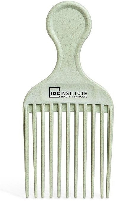 Afro-Curl Comb, biodegradable, green - IDC Institute Eco Afro Comb — photo N1