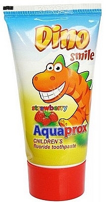 Kids Strawberry Toothpaste - Mattes Rebi-Dental Aqua Prox Dino Smile — photo N1