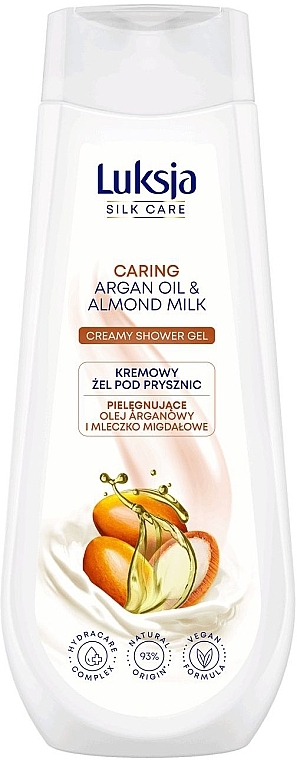 Shower Gel - Luksja Silk Care Caring Argan Oil& Almond Milk Creamy Shower Gel — photo N1