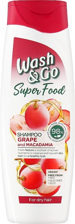 Grapes and Macadamia Dry Hair Shampoo - Wash&Go Super Food Shampoo — photo N1