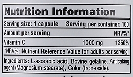 Vitamin C Dietary Supplement, 1000 mg, 100 Caps - PureGold Vitamin-C Caps — photo N4