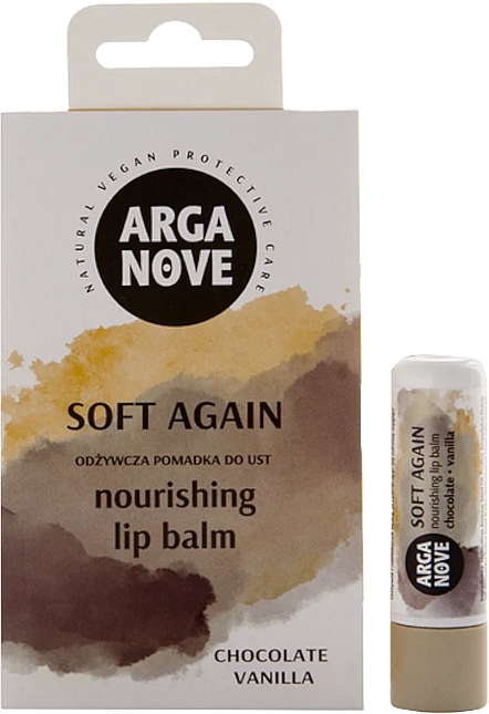 Lip Balm with Vanilla & Chocolate Scent - Arganove Soft Nourishing Lip Balm — photo N1