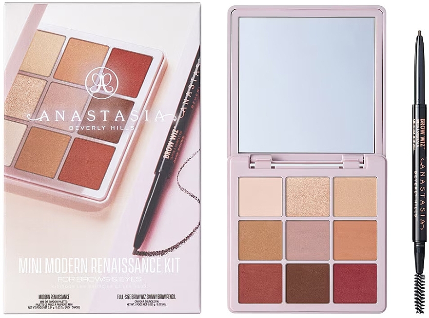 Set - Anastasia Beverly Hills Mini Modern Renaissance Brow Wiz Kit Medium Brown (eye/shadow/7.5g + brow/penc/0.08g) — photo N1