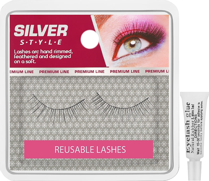 Long Natural False Lashes, FR 170 - Silver Style Eyelashes — photo N1