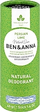 Persian Lime Soda Deodorant (cardboard) - Ben & Anna Natural Care Persian Lime Deodorant Paper Tube — photo N1