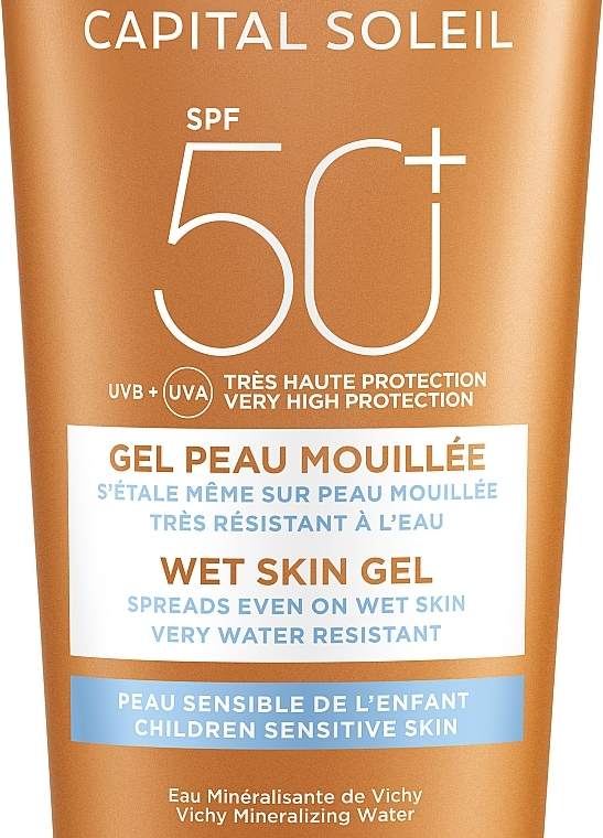 Waterproof Sun Protection Wet Skin Gel for Children's Sensitive Skin, SPF50+ - Vichy Capital Soleil Wet Skin Gel — photo N19