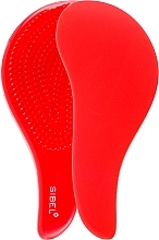 Long and Fluffy Hair Brush, red - Sibel D-Meli-Melo Detangling Brush — photo N1