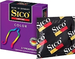 Fragrances, Perfumes, Cosmetics Color Condoms, 3 pcs - Sico