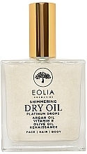 Dry Shimmering Face, Body & Hair Oil 'Renaissance' - Eolia Shimmering Dry Oil Renaissance Platinum Drops — photo N1