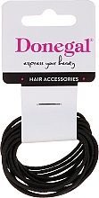 Fragrances, Perfumes, Cosmetics Thin Elastic Hair Bands, black FA-9904, 12 pcs - Donegal