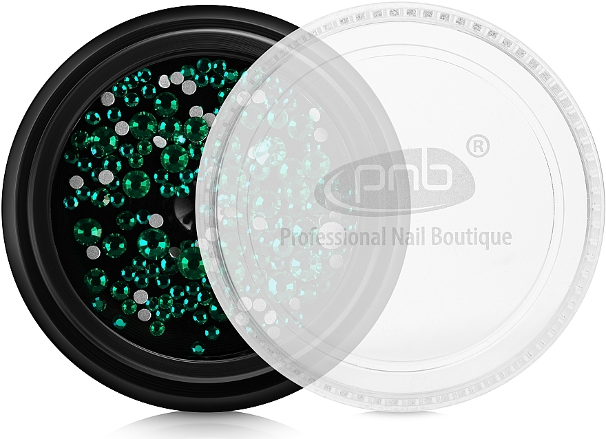 Nail Stones - PNB Green Mix SS2,3,6,8,10,12 Glass — photo N1