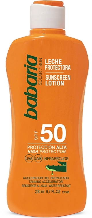 Sun Lotion - Babaria SPF 50 Sunscreen Lotion With Aloe Vera — photo N1