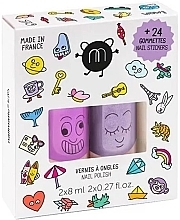 Set - Nailmatic Wow Kids Set (nail/polish/2x8ml + stickers/24pcs) — photo N1