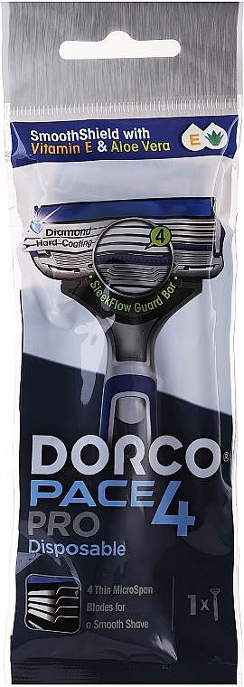 GIFT! Disposable Razor with 4 Blades - Dorco Pace 4 PRO — photo N1