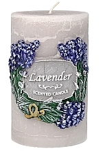 Fragrances, Perfumes, Cosmetics Decorative Candle, 7x11.5 cm, grey - Artman Garden Lavender Candle