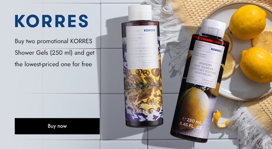 Buy two promotional KORRES Shower Gels (250 ml) and get the lowest-priced one for free