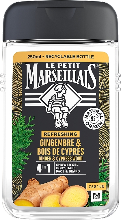 Shower Gel-Shampoo ‘Ginger and Cypress’ - Le Petit Marseillais  — photo N2